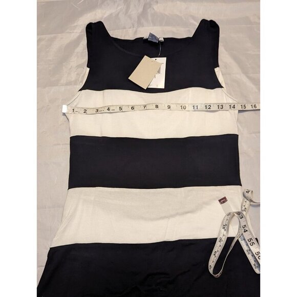 Women's Small NWT Black And White Carmen Marc Valvo Tank With Opening In Back - Picture 9 of 11